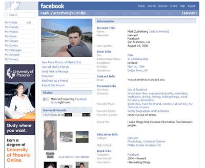 Old Facebook Profile